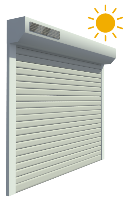 panneau solaire intégré au coffre du volet