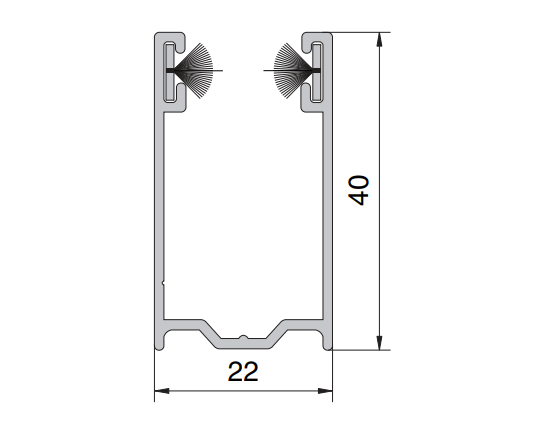 Coulisse traditionnel 22x40